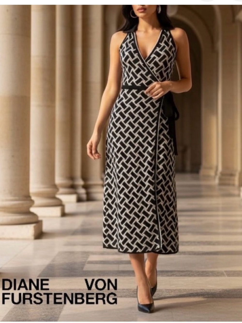 Diane Von Furstenberg for Target  Sleeveless Sweater Wrap Dress Size XXL